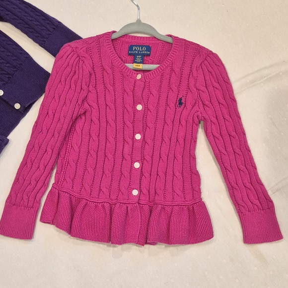 Two Ralph Lauren Purple and Pink Cable Knit Cardigans - Picture 2 of 4